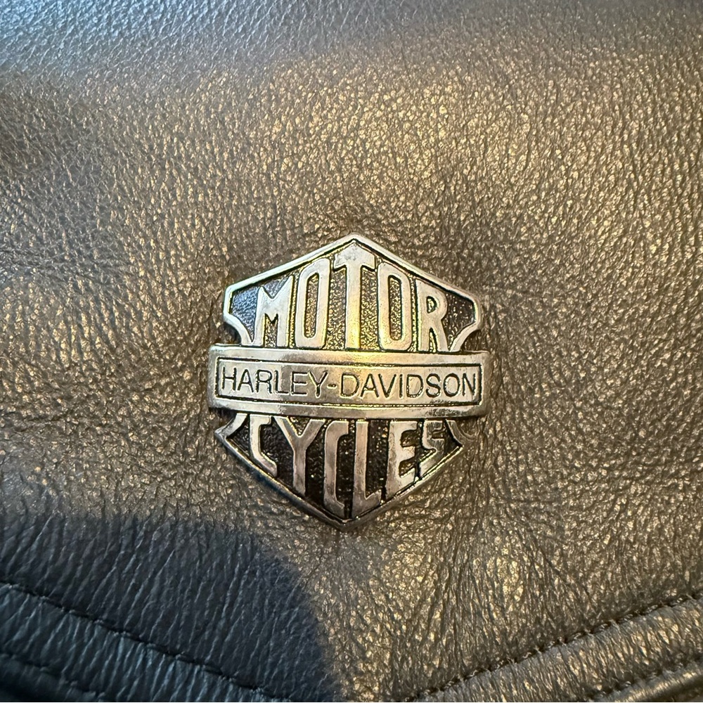 Vintage Harley Davidson Leather Jacket with Fringe Womens size Large - Picture 6 of 16